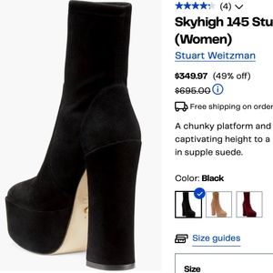 STUART WEITZMAN Skyhigh 145 Stretch Suede Platform Booties